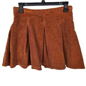 SO Corduroy Y2K Preppy 70s Brown Retro Pleated A-Line Mini Skirt Size 9 Academia